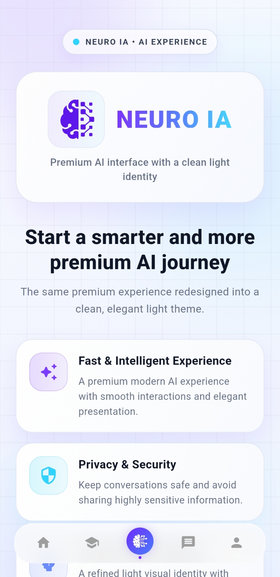 Neuro IA mobile experience